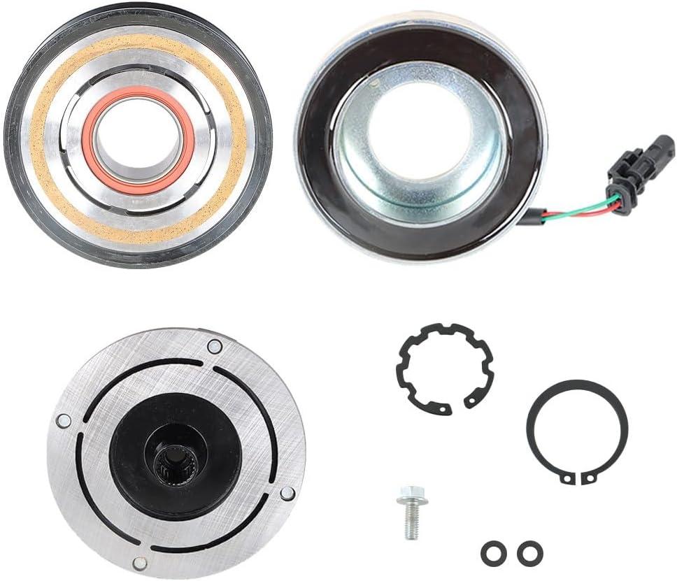 AC Compressor Clutch Kit with Pulley Hub Coil Replacement for Silverado 1500 2500 2014-2018 4.3L 5.3L 6.2L