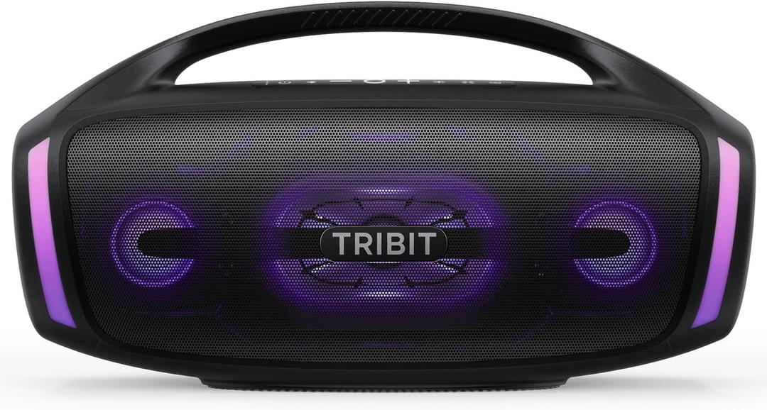 Tribit Bluetooth Speaker StormBox Blast 2, 200W Portable Wireless Speaker with Subwoofer, XBass, LED Light, Bluetooth 5.4, IP67 Waterproof, Custom EQ, 30H Playtime, TWS Pairing for Party/Outdoor