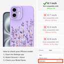 Fsoole Designed for iPhone 16 Case, Cute Flower Floral Pattern Design, Slim Soft TPU Liquid Silicone Protective Cover for Women Girls - Purple