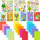 Outus 15 Pcs Greeting Card Making Kits, Including 3 Sheets Stickers, 15 Blank Envelopes and 15 Seal Stickers, Thank You Card Kit for DIY Handmade Making Crafts Supplies