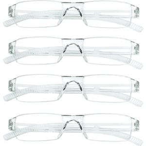 LifeArt 2/4 Pairs Reading Glasses, Blue Light Blocking Glasses, Computer Glasses for Men and Women, Rectangle Eyewear Frame