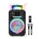 Portable Karaoke Machine for Adults and Kids with 2 Wireless Microphones New 10" Subwoofer PA Machines Bluetooth 5.0 Karaoke Speaker System with DJ Light for Outdoor Party