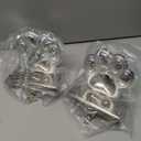 Fowecelt 2 Pack Dog Paw Christmas Stocking Holder, 3D Silver Metal Mantel Stocking Hanger for Mantel Shelf Stand Table Christmas Decor