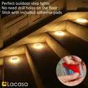 Lacasa 4 Pack Solar Deck Lights Outdoor Waterproof LED, Garden Step Lights Solar Powered Driveway Dock Marine, Dusk to Dawn Lighting for Yard Patio Pathway, Square, Warm White