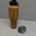 SENDESTAR 40oz Stainless Steel Water Bottle(Cold for 48 Hrs, Hot for 24 Hrs),Double Wall Vacuum Insulated Bottle with Straw Lid, Spout Lid and Flex Cap, Fit in Any Car Cup Holder (Wood)