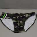 MIZOK Men's Ployester Swimsuit Bikini Briefs with Adjustable Drawstring (X-Large, Army)