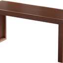 APRTAT Bamboo Dining Bench, 35 inch Farmhouse Decor Indoor Kitchen Table Bench, Entryway Shoe Rack Bench, Outdoor Bench, Solid Bamboo Benches for Living Room, Hallway, Bedroom, Bathroom (Brown, Long)