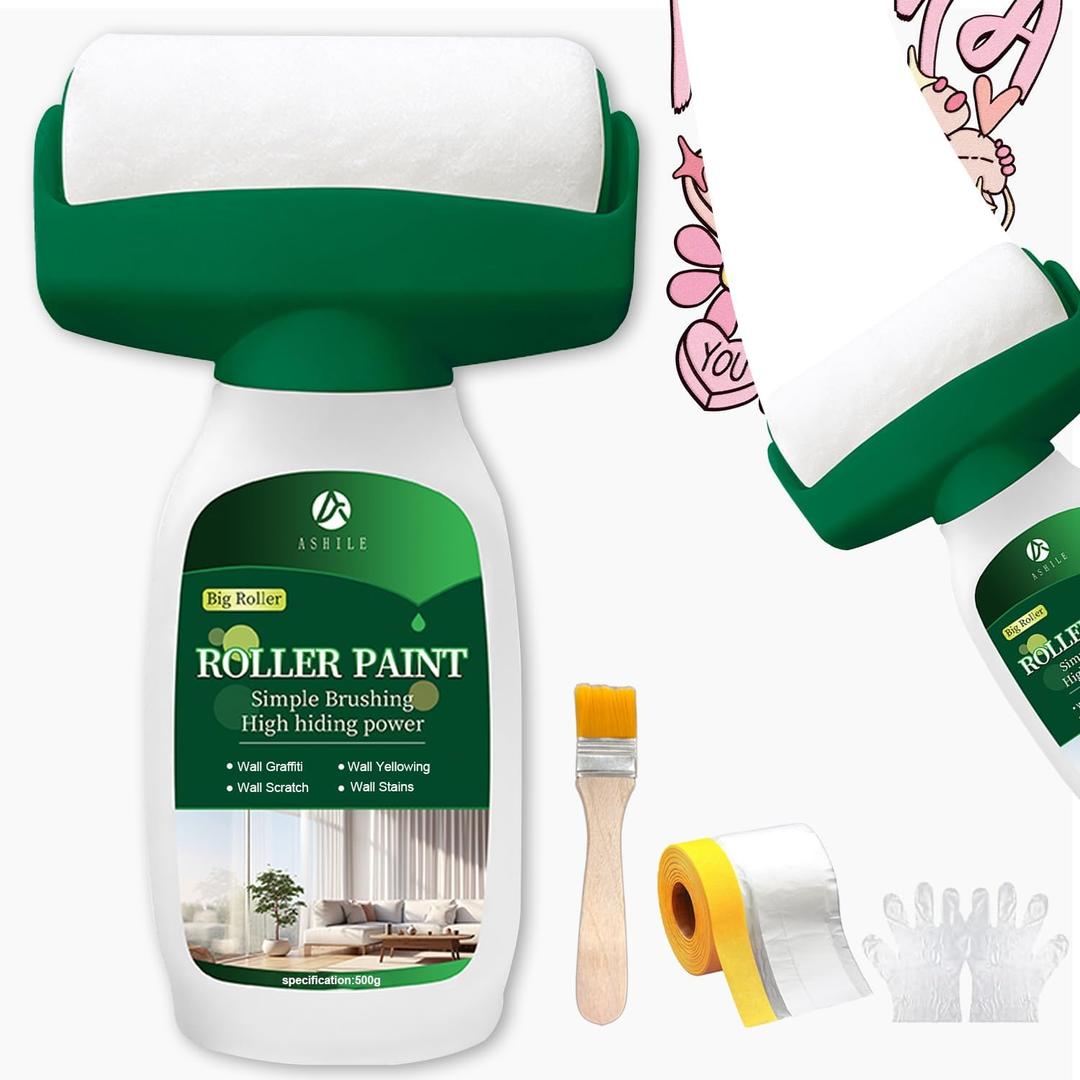 White Paint for Wall 17.6oz/500g Water-Drywall Repair Paint, Drywall Primer, for Covering Graffiti & Stains on Walls