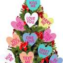 12 Pcs Valentines Day Decorations Tree Ornaments 8 Inch Large Colorful Heart Valentine Decorations Cute Hear Picks Ornaments for Valentine's Day Tree Topper Home Wedding Dcor