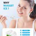 Aeitto Nugget Ice Maker Countertop, Pellet Ice Machine Soft Chewable Ice 40lbs/Day, One-Click Operation, Auto Self-Cleaning Crushed Ice Makers Stainless with Scoop for Home/Kitchen/Office (Grey)