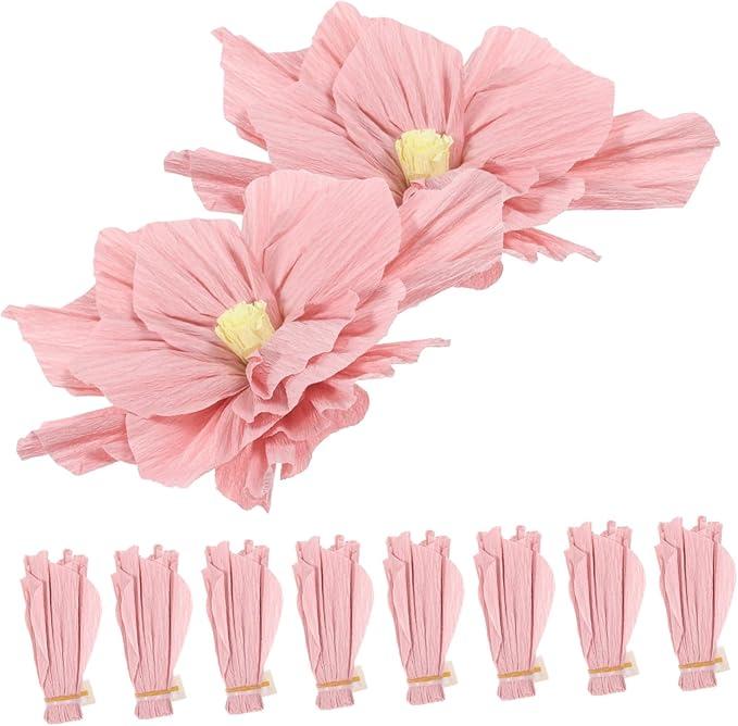 10pcs Artificial Crepe Tissue Flowers Wedding Bridal Baby Birthday Wall Décor Nursery Room Centerpieces Decorations