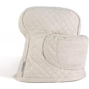 KITCHENAID Fitted Tilt-Head Stand Mixer Cover with Storage Pocket, Quilted 100% Cotton, 14.4"x18"x10", Milkshake