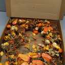 22 Inches Rustic Fall Wreath Farmhouse Autumn Wreaths for Front Door White Orange Pumpkin Wreath with Wildflowers for Harvest Celebrate Window Wall Porch Door Hanging Decoration