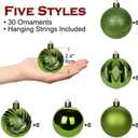2.36" Christmas Ball Ornaments Green 30 Pcs Small Shatterproof Christmas Tree Decorations Xmas Tree Christmas Ornaments Balls with Hanging Loop for Wedding Holiday Party Wreath Home Decor