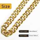 Hip Hop Chunky Gold Chain 2 Pack, 36 Inch Big Plastic Gold Necklace 80s 90s Punk Turnover Necklace Men Costume Accessory for Party Costume Class Bar