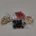 48 Pcs Balls Cake Topper Decorations Balloon Cupcake Toppers Foam Cake Topper Balls Cake Balls Decorations for Birthday Party Wedding Cake Decorating (Black, Red, White, Gold)