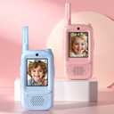 Video Walkie Talkies for Kids, 2 Pack Rechargeable Handheld Intercom Toddler Toys with Voice Changer, Fun Xmas/Birthday Gifts for in/Outdoor Family Play Camping Hiking Games for Boys Girls Ages 3-12