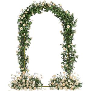 Wedding Arch, Metal Arch Backdrop Stand, Balloon Arch Stand Wedding Frame for Ceremony Decoration (Gold, 7.2FT Arch Backdrop)