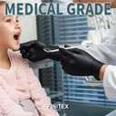 FINITEX - Black Nitrile Disposable Gloves, 5mil, Powder-free, Medical Exam Latex-Free 100 PCS For Cleaning Food Glove (Large)
