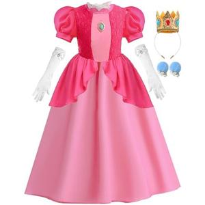 iTVTi Princess Costume for Little Girls with Accessories Halloween Carnival Costumes for Kids, 7-8 Years