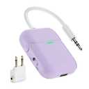 Nulaxy Air in-Flight Bluetooth Wireless Audio Transmitter Receiver for up to 2 AirPods Wireless Headphones, Bluetooth Adapter for All 3.5mm Aux Jacks on Airplanes, Purple
