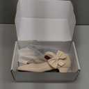 Women's Bow Mary Jane Dress Pumps, Low Block Heel with Bow, Side Bowknot, Round Toe Wedding Shoes (6, Nude Matte)