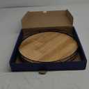 13" Lazy Susan Oak Wood Turntable Organizer for Cabinet, Farmhouse Round Wooden Lazy Susan Organization and Storage for Dining Table, Pantry, Kitchen, Bathroom, Countertop, Cupboard, Home Decor (Brown & Black)