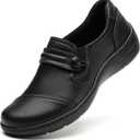 QAE Loafers for Women Orthopedic Loafers for Women Comfortable Women's Flat Slip-Ons Shoes for Dress Work Business Casual (8, Black)