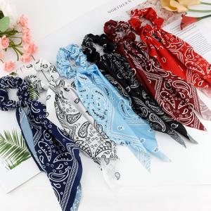 TOBATOBA Paisley Scrunchies with Ribbon Tails, Elastic Ponytail Holders for Women's Hair Accessories