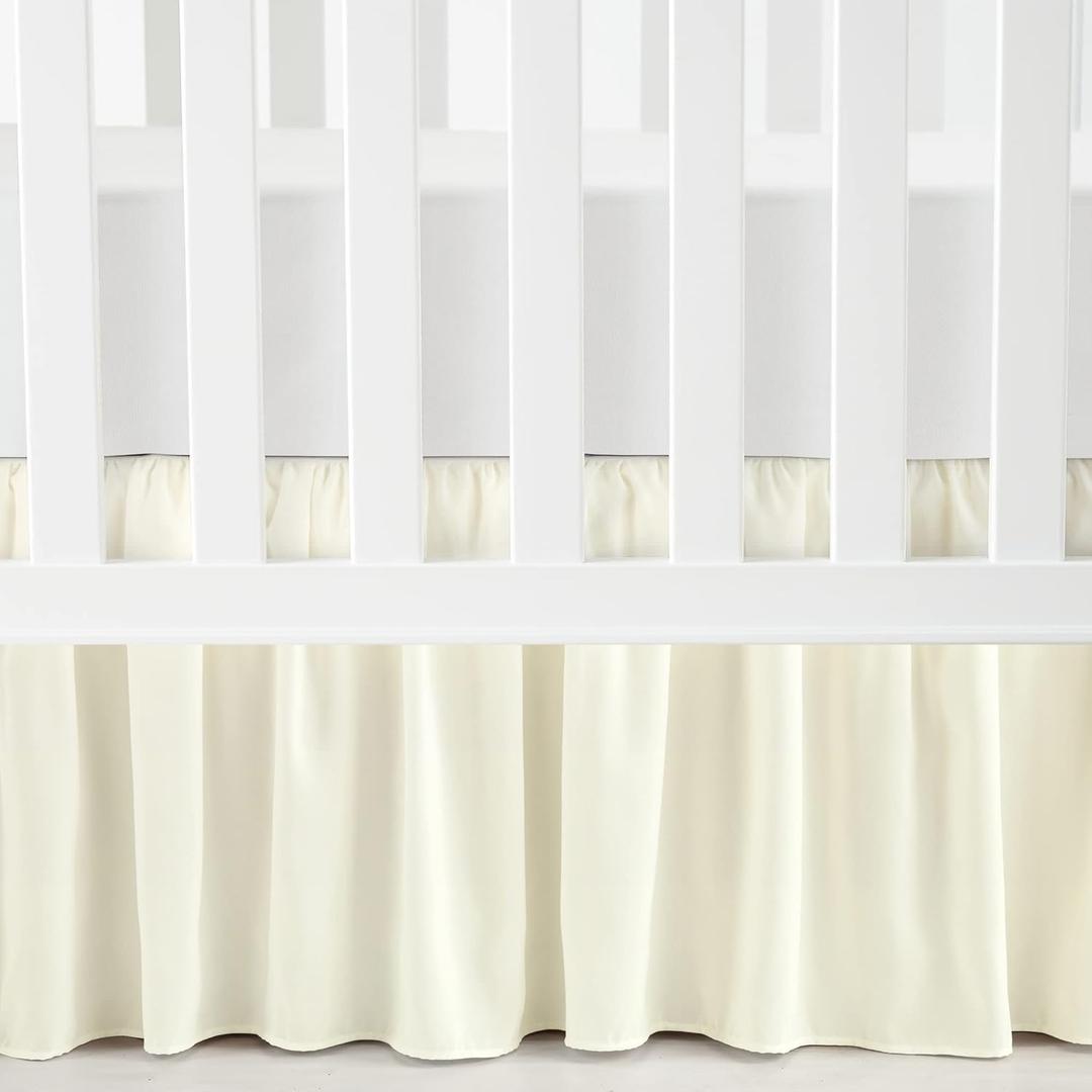 Lush Decor Ruffle Crib Skirt, 16" Drop, Ivory