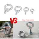 5/16" x 13/16" Galvanized Steel Eye Bolts,Eye Bolts for Rigging, Anchoring, and Construction - 300 lbs Working Load Limit, Pack of 10(M8*20)