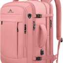 Large Travel Laptop Backpack for Women, 55L Big Capacity Expandable Extra Large Carry On Backpack, Water Resistant Big Bag Anti-Theft Business Daypack Fits 18 Inch Laptop with USB Port, Pink (18.4 Inch (22''x14''x11''))