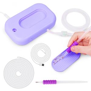 AIYUNDI Electric Diamond Painting Pen, Vacuum Diamond Art Pens Tools, Diamond Art Accessories, Diamond Painting Kits, 3-Speed Suction, Includes 2 Pens and Storage Tray, Gifts for Men and Women (Purple)