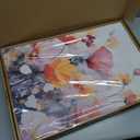 Colorful Pink Wildflowers Framed Canvas Wall Art Set,Modern Boho Floral Wall Decor,Mid Century Natural Botanical Artwork for Living Room,Bedroom,Office Decor-16 x24 x3