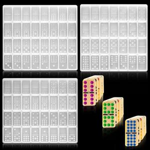Domino Resin Molds Double 12 Colored Dot Dominoes Molds Epoxy Domino Resin Candy Clay Silicone Dominoes for DIY Craft, 2 Pieces