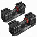 VEICK Adjustable Dumbbells Set of 2, 25 lb Hand Weights for Women at Home | Weights Dumbbells Set of 2, 50 lb Total; Dumbbells Adjustable 5 to 25 lb for Home Gym