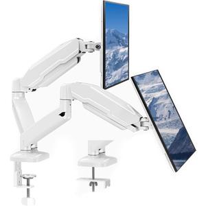 MOUNT PRO Dual Monitor Mount Fits 13 to 32 Inch Screen, Height Adjustable Monitor Stand for 2 Monitors, Full Motion Display Arm Holds up to 17. 6lbs Each, Computer Desk VESA Mount, White