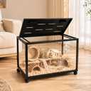 Large Hamster Cage 3.0 Acrylic Metal Hamster Cage 24 * 16 * 16IN Small Animal Habitat Easy-Clean, 360° Viewing, Stackable, Top Access for Dwarf Hamsters, Syrian Hamsters, Gerbils, Mice