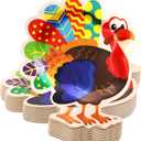 Fancy Land 50 Pcs Thanksgiving Paper Plates Kids 10 x 9 Inches Turkey Plates Disposable Dessert Dinner Heavy Duty Thanksgiving Party Supplies Dinnerware Bulk Retro