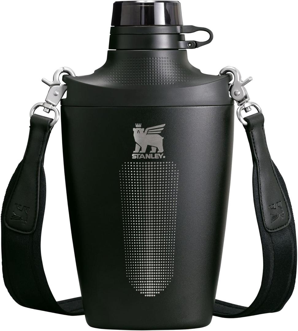 Stanley Cross Bottle 23 oz | Travel Water Bottle with Jacquard Strap | Leakproof Tritan Lid with Removable Straw | Insulated Stainless Steel | BPA-Free | Black