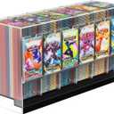 6 Slot Booster Pack Dispenser with Black Base Rounded Safety Design Clear Premium Acrylic Card Dispenser Desktop Organizer Display for TCG and Sports Card Boosters(Cards Not Including)