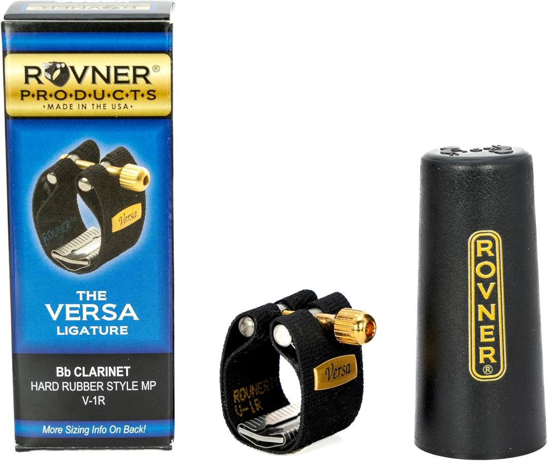 Rovner Ligature & Plastic Cap for Bb Clarinet - Versa Ligature for Hard Rubber Mouthpiece (V-1R)