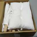 CaTeam - Canvas Baby Swing, Wooden Hanging Swing Seat Chair with Safety Belt, Durable Baby Swing Chair, Outdoor and Indoor Swing for Kids, Mounting Hardware Included, Ivory (Ivory)