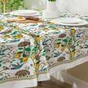 2 x Spring Tablecloth 60x84 Inch Rectangle - Lemon Hummingbird Spring Decorations for Home - French Country Farmhouse Floral Table Cloth Rectangle for Party, Home