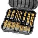 COMOWARE M35 Cobalt Drill Bit Set for Hardened Metal and Stainless Steel, 99Pcs Tri-Flat Shanks High Speed Steel Twist Jobber Metal Drill Bits 1/16"-3/8", with Plastic Index Storage Case
