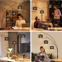 Dimmable Floor Lamp-3 Lights Arc Floor Lamps for Living Room,Modern Tall Standing Lamp With Black Drum Hollow-carved Design Shades,Gothic Mid Century Tree Floor Lamp for Bedroom Corner,Bulbs Included