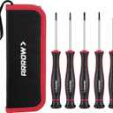 ARROW 5-Piece Precision Screwdriver Set with Pouch, Magnetic Small Screwdriver Set, Phillips, Slotted, Cr-V Steel, Mini Screw Drivers for Eyeglass, Watch, Computer, Laptop, Phone Repair