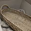 Creative Co-Op Decorative Oval Woven Seagrass Tray with Handles 