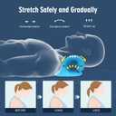 Neck Stretcher for Pain Relief, Neck and Shoulder Relaxer Cervical Traction Device Pillow for Muscle Relax and TMJ Pain Relief (Blue)