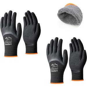 toolant Winter Work Gloves for Men & Women, 3/4 Waterproof Freezer Gloves with Thermal Insulated, Durable, Strong Grip (X-Large, Black)